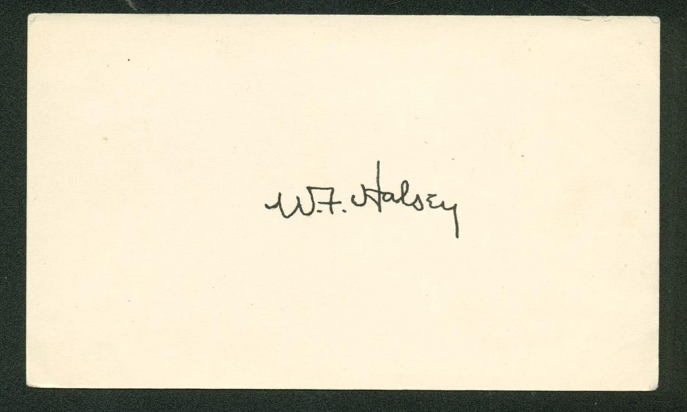 William Halsey Jr. Signed 3" x 5" Notecard (JSA)