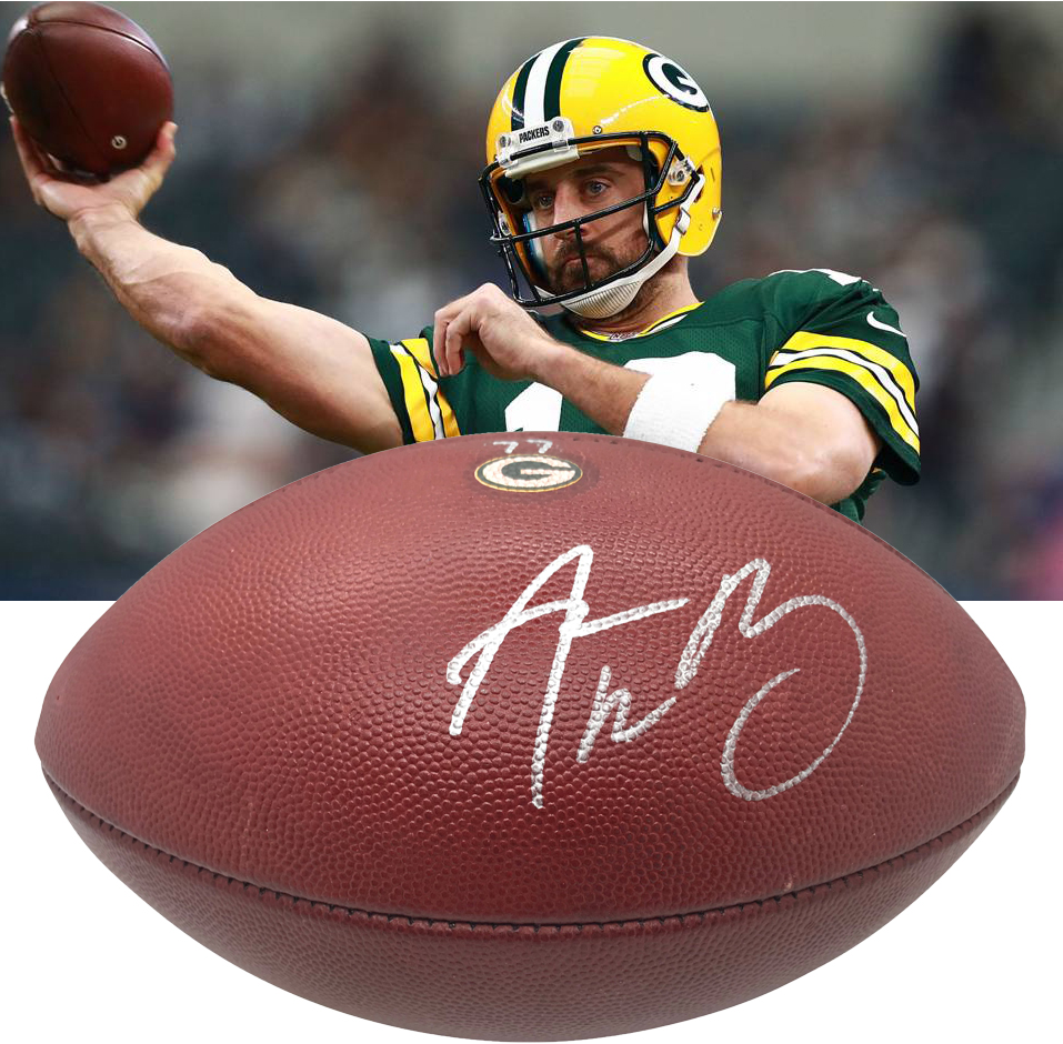 signed aaron rodgers football