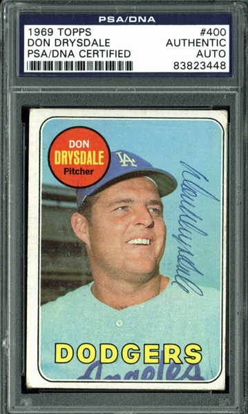 Lot Detail - Don Drysdale Signed 1969 Topps #400 Card (PSA/DNA ...
