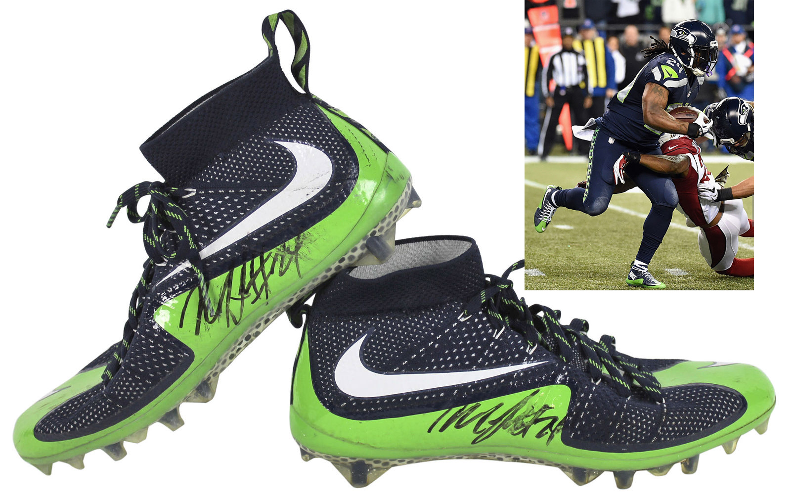 Lot Detail - 2015 Seahawks: Marshawn Lynch Game Used & Signed Nike