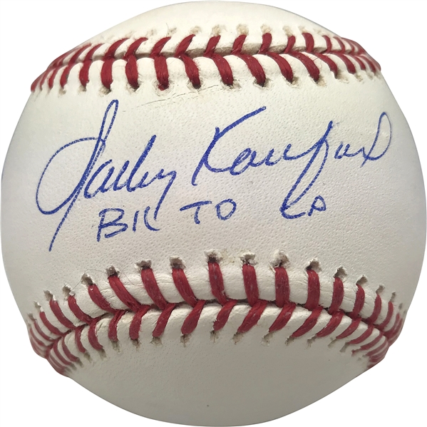 Sandy Koufax Signed OML Baseball w/ Rare "BK to LA" Inscription (Steiner)