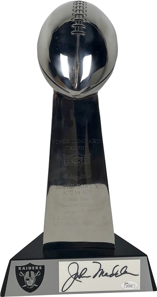 John Madden Signed Lombardi Super Bowl XI Trophy Display (JSA)