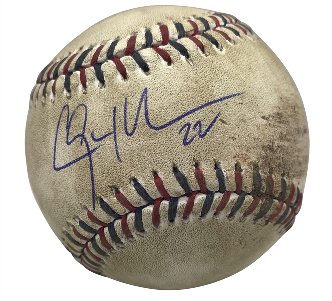 Clayton Kershaw Signed & Game Used 2017 OML Baseball Hit By Kershaw! (MLB & PSA/DNA)