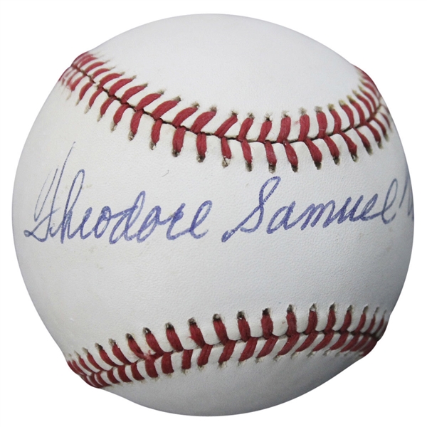 Lot Detail - Ted Williams Signed OAL Baseball With RARE Full "Theodore ...