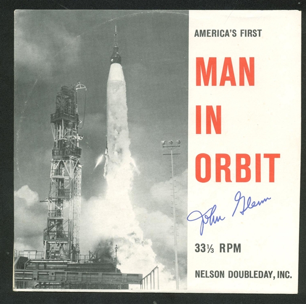 John Glenn Signed 5" x 5" "Man In Orbit" RPM (Beckett/BAS Guaranteed)