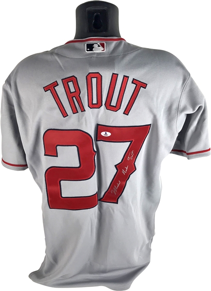 Mike Trout Rookie-Era Signed "Michael Nelson Trout" Angels Jersey (Beckett/BAS)