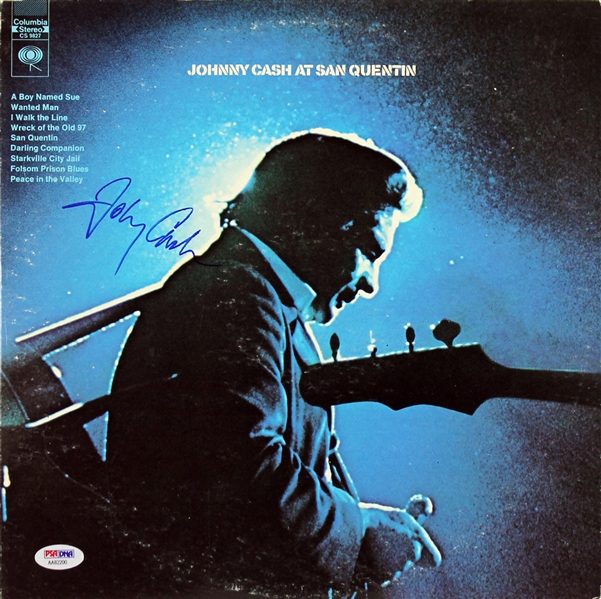Johnny Cash Rare Signed Album: "Johnny Cash at San Quentin" (PSA/DNA)