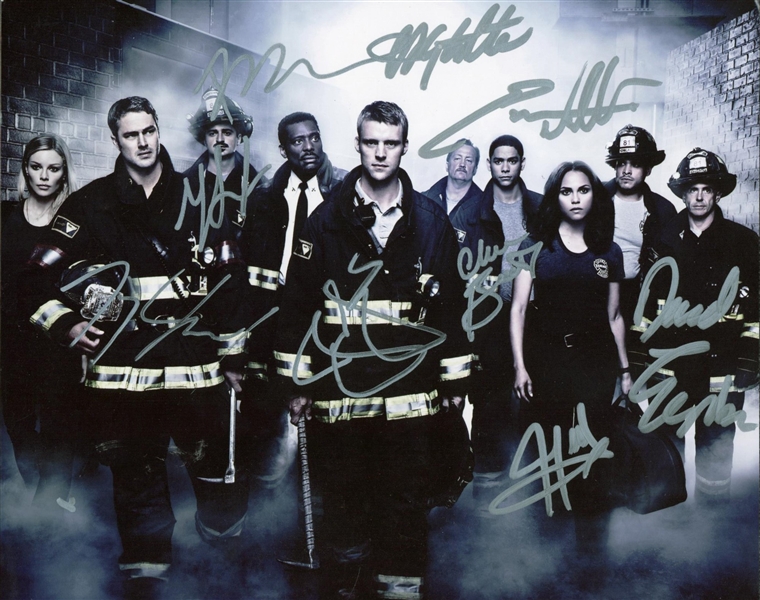 Chicago Fire Cast Signed 8" x 10" Color Photograph w/ 7 Signatures! (Beckett/BAS Guaranteed)