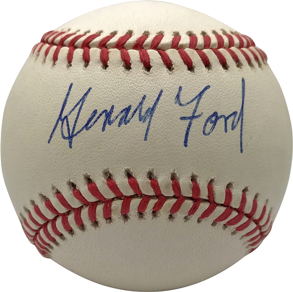 President Gerald Ford Near-Mint Signed OAL Baseball (JSA)