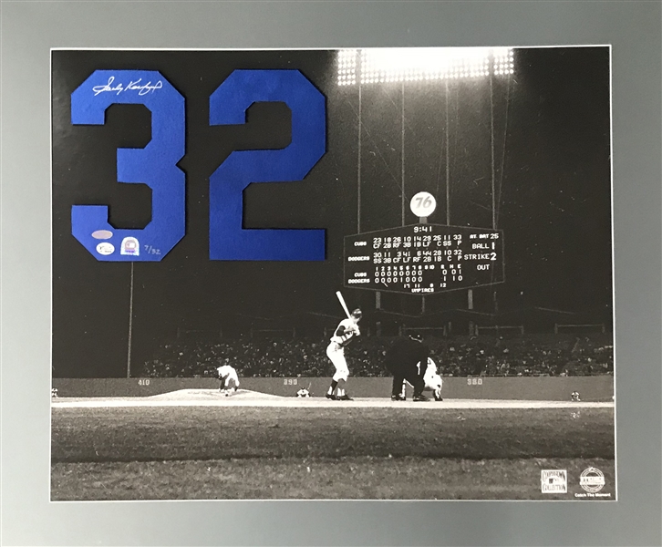 Sandy Koufax Limited Edition Signed No Hitter Jersey 16" x 20" Display (MLB & Steiner)