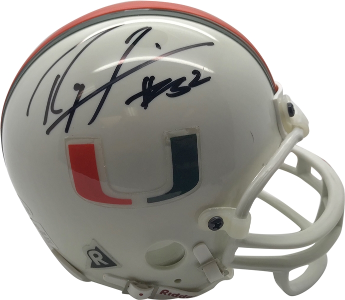 Ray Lewis Signed Miami Hurricanes Mini Helmet (Beckett/BAS)