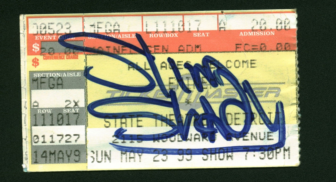 Eminem: Slim Shady ULTRA-RARE Signed 1999 Concert Ticket, The First To Surface! (Beckett/BAS)