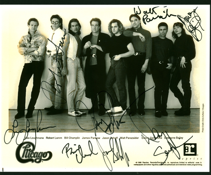 Chicago Vintage Group Signed 8" x 10" Promotional Photograph w/ 8 Signatures! (Beckett/BAS)