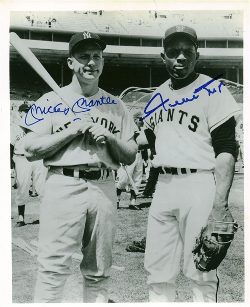 Mickey Mantle & Willie Mays Dual Signed 8" x 10" Seldom Seen Photograph! (Beckett/BAS Guaranteed)