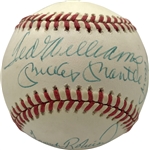 Original 11: 500 Home Run Club Signed OAL Baseball w/ Desirable Mantle/Williams Sweet Spot! (JSA)