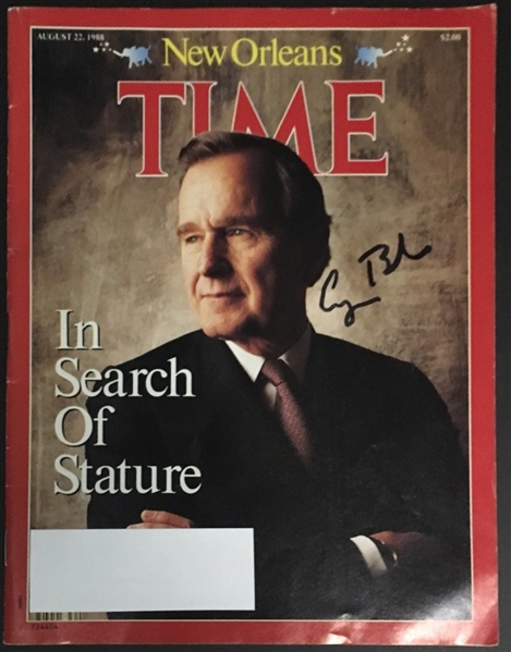 President George H.W. Bush Signed 1988 "TIME" Magazine (Beckett/BAS Guaranteed)