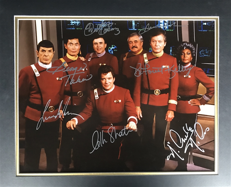 Star Trek Original Cast Signed 11" x 14" Color Photo w/ Nimoy, Shatner & Others! (Beckett/BAS Guaranteed)