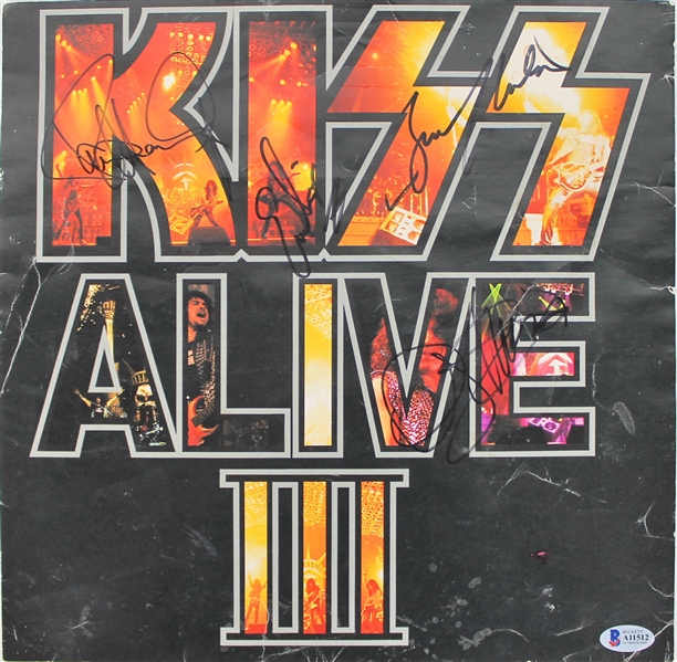 KISS Group Signed "Alive III" Album Flat w/ 4 Signatures! (BAS/Beckett)