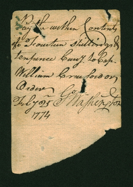 President George Washington Signed 2" x 3" c.1774 Document Clipping (PSA/DNA)
