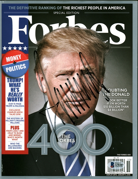 President Donald Trump Signed 2016 "Forbes" Magazine (Beckett/BAS)