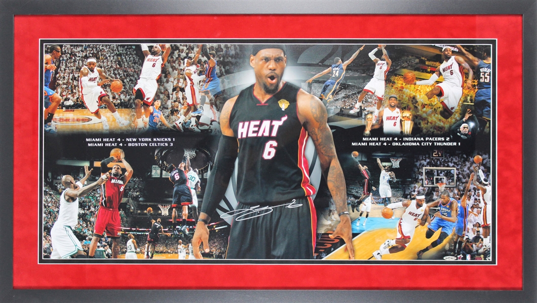 LeBron James Signed Miami Heat Photo Display (UDA)