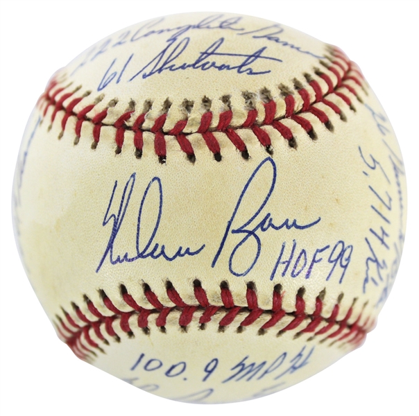Nolan Ryan Ltd. E.d Signed OAL Baseball w/ 16 Handwritten Stats! (JSA)