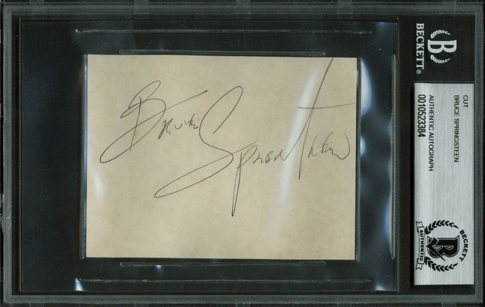 Bruce Springsteen Signed 3" x 4" Cut (BAS/Beckett Encapsulated)