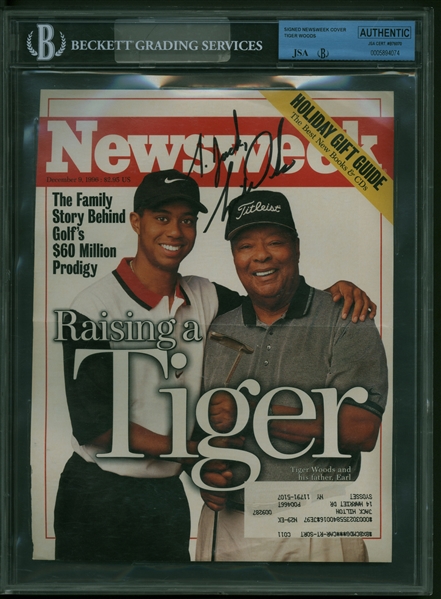 Tiger Woods Signed Newsweek Magazine (Beckett/JSA)