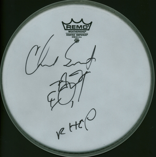 Red Hot Chili Peppers: Chad Smith Signed REMO Drumhead w/ Doodle! (Beckett/BAS Guaranteed)