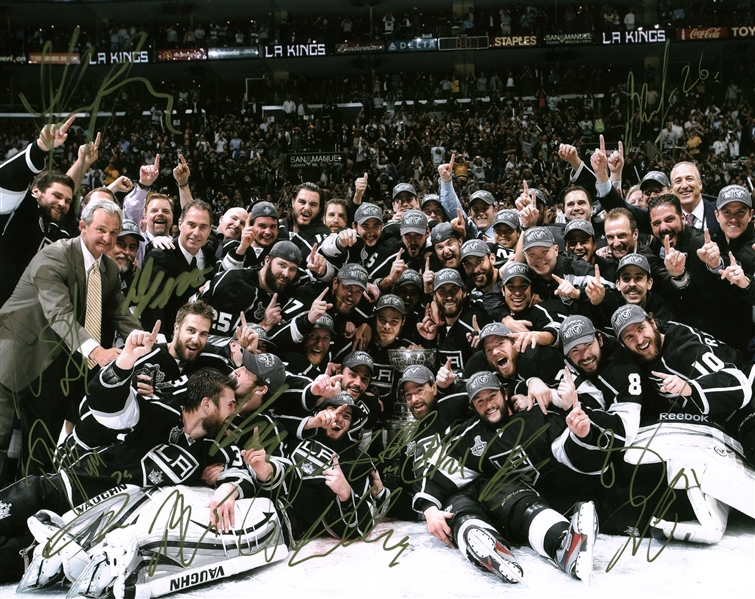 2014 LA Kings Multi-Signed 8" x 10" Stanley Cup Photograph w/ 10+ Signatures! (Beckett/BAS Guaranteed)