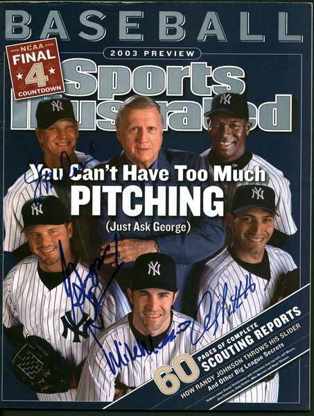 2003 Yankees Signed Sports Illustrated Magazine w/ Steinbrenner, Pettitte & Others (Beckett/BAS Guaranteed)