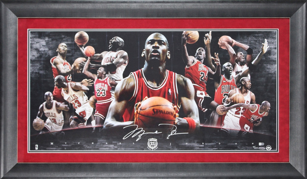 Michael Jordan Signed Ltd. Ed. Collage Print Display (UDA & Fanatics)