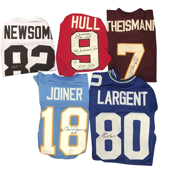 Lot of Five (5) Signed Sports Jerseys w/ Hull, Largent, Theismann & Others! (Beckett/BAS Guaranteed)