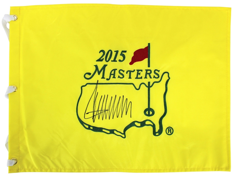 President Donald Trump Signed 2015 Masters Pin Flag (JSA)