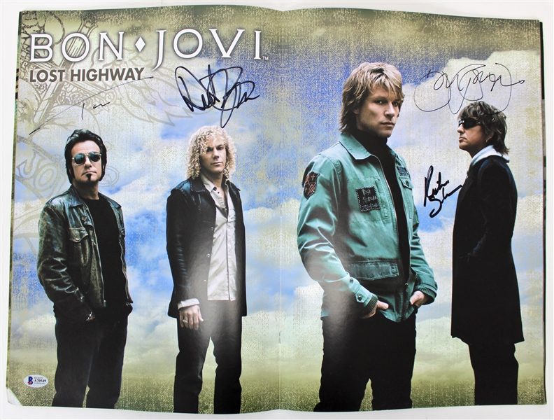 Bon Jovi Group Signed "Lost Highway" Tour Book (4 Sigs)(Beckett/BAS)