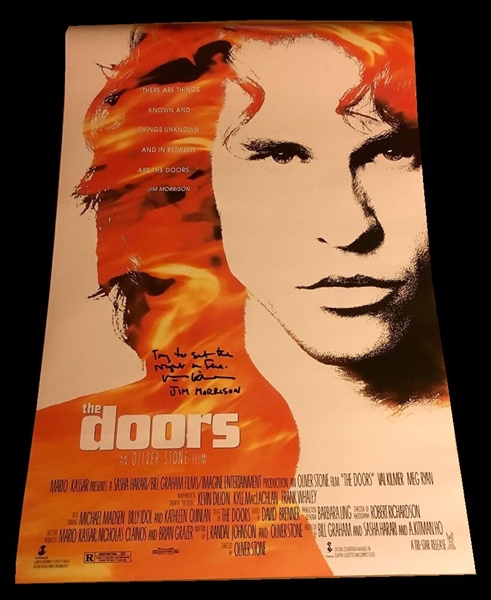 Val Kilmer Signed 24" x 36" Color Poster from "The Doors" with Rare Inscribed Lyrics (BAS/Beckett Guaranteed)
