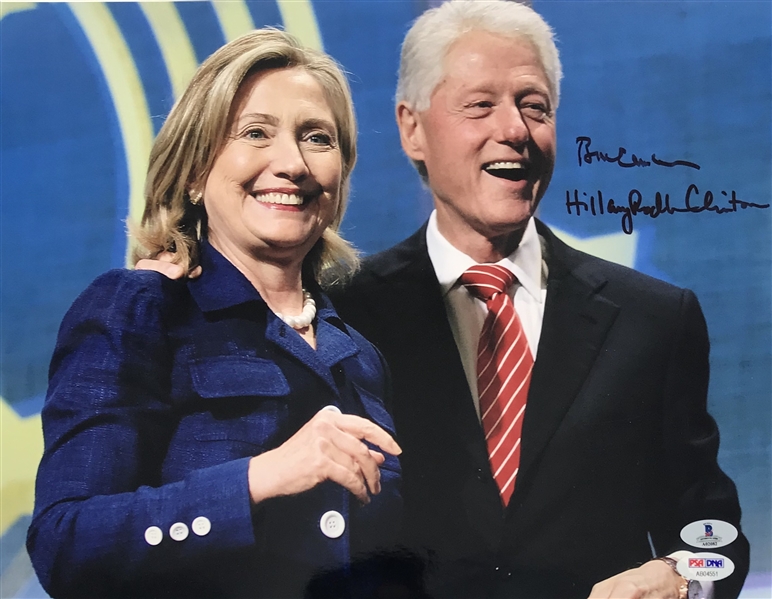 Bill & Hillary Clinton Dual Signed 11" x 14" Color Photo (PSA/DNA & Beckett/BAS)