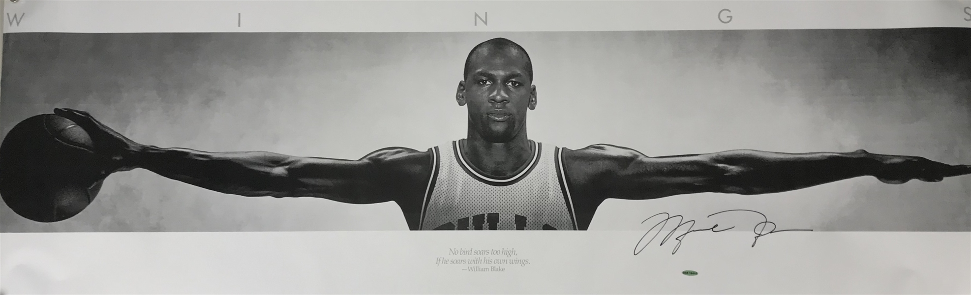 Michael Jordan Impressive Signed "Wings" 62" x 21" Poster Print (Upper Deck/UDA)