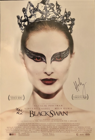 "Black Swan" Full Sized 27" x 41" Movie Poster with RARE Natalie Portman Autograph! (Beckett/BAS)