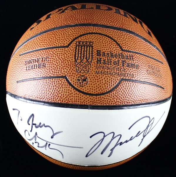 Michael Jordan & Charles Barkley Dual Signed Basketball Hall of Fame Commemorative Basketball (UDA & Beckett/BAS Guaranteed)