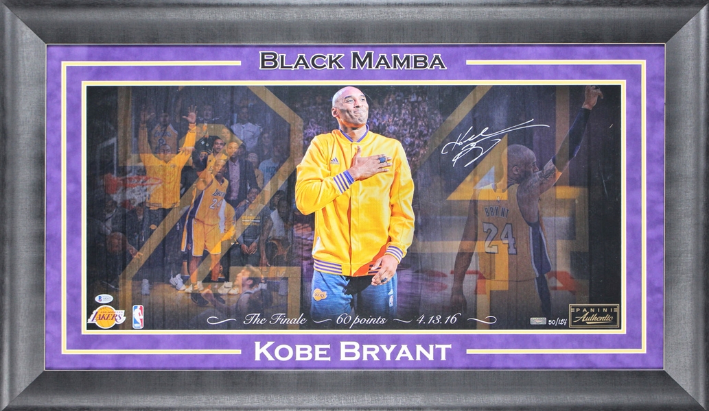 Kobe Bryant Signed Ltd. Ed. Final Game Print in Custom Framed Display (Panini & BAS/Beckett)