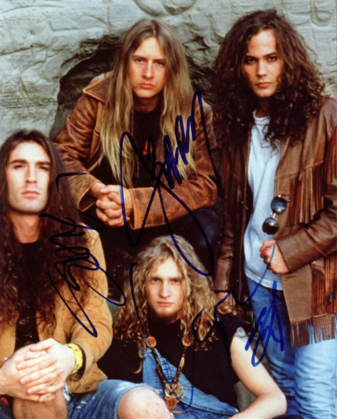 Alice in Chains SCARCE Group Signed 8" x 10" Color Photo w/ All 4 Original Members (JSA)