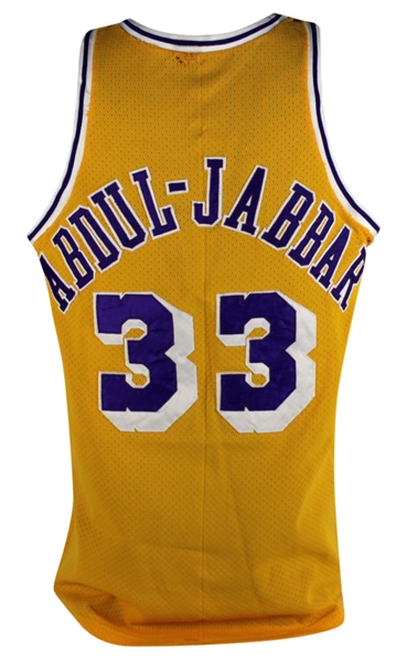 Kareem Abdul-Jabbar Incredible Game Used Lakers Jersey - MEARS Graded A-9.5!