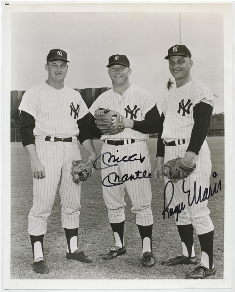 Mickey Mantle & Roger Maris Dual-Signed 8" x 10" B&W Photograph (PSA/DNA)