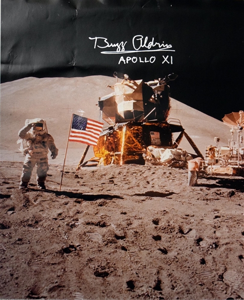 Buzz Aldrin Signed Over-Sized 16" x 20" Apollo 11 Photograph (BAS/Beckett)