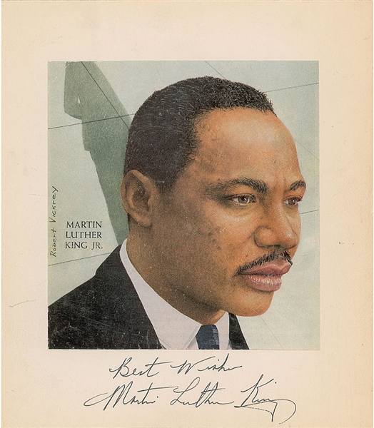 Martin Luther King Exceptional Signed 8.5" x 11" Color TIME Magazine Portrait (BAS/Beckett Encapsulated)