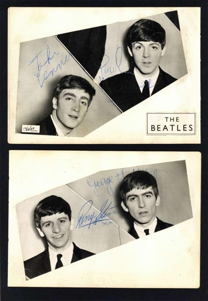 The Beatles: Vintage Group Signed c. 1962 Valex Photographs w/ All Four Members! (Beckett/BAS)