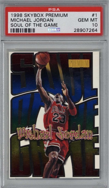 Michael Jordan 1998 Skybox Premium #1 Soul of the Game Card - PSA GEM MINT 10!