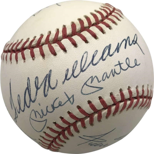 500 Home Run Club Signed OAL Baseball w/ Desirable Mantle/Williams Sweet Spot! (Beckett/BAS)