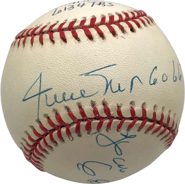 Rare Hank Aaron, Stan Musial & Willie Mays Signed & Inscribed "Total Bases" ONL Baseball (Beckett/BAS)